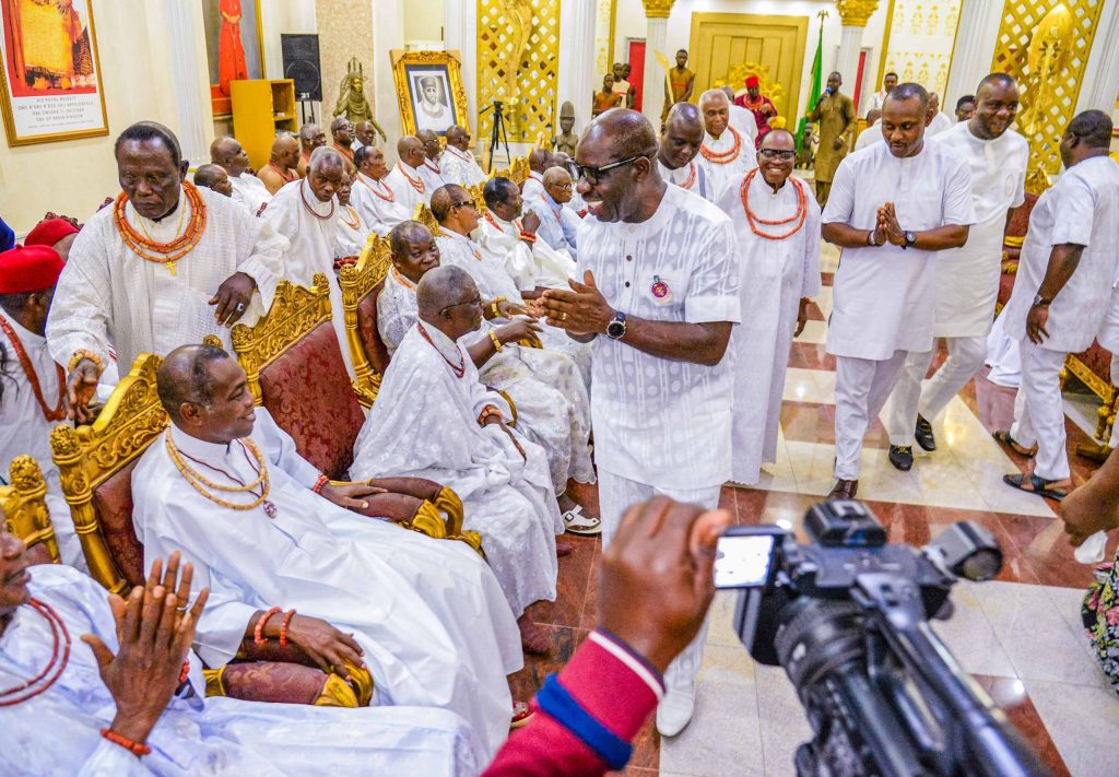 Igue Festival: Obaseki, Shaibu visit Oba of Benin as monarch hails  governor's support for Royal Museum ...assures better collaboration with  govt to ensure peace, security -